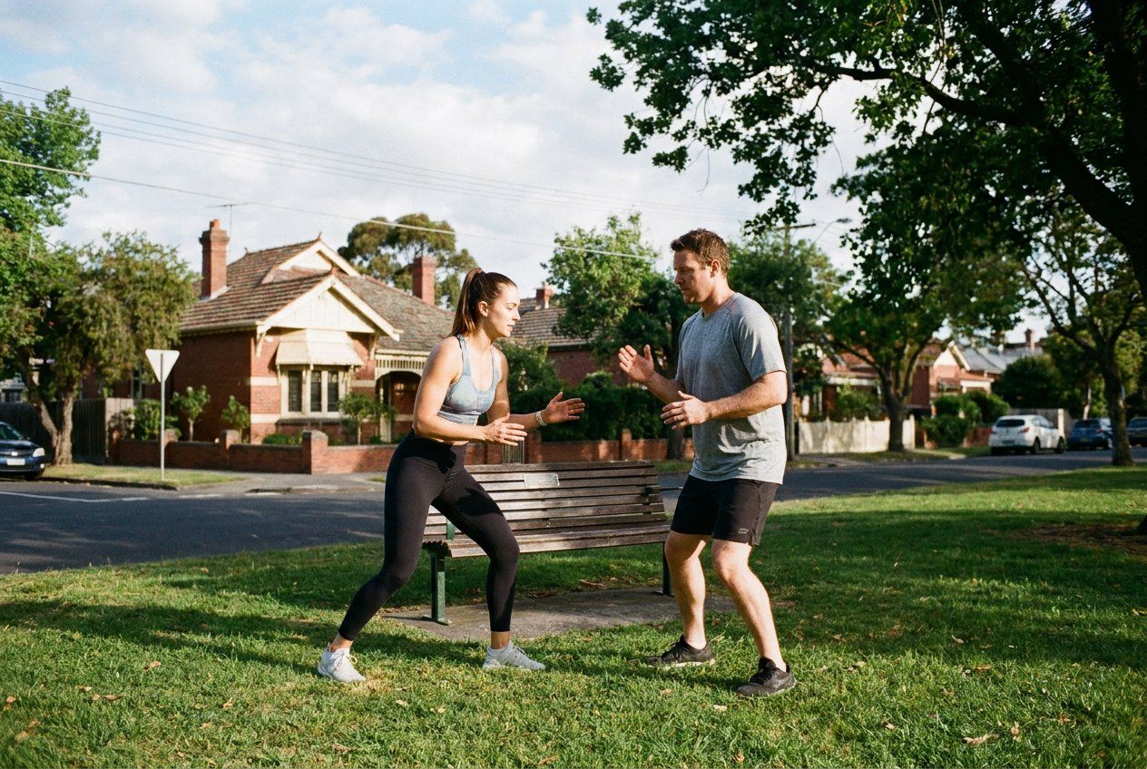 personal trainer caulfield one-on-one session in progress